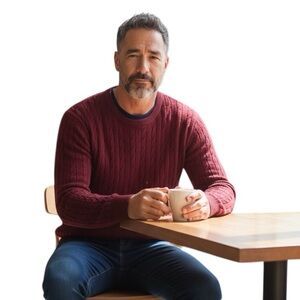 Allen Solly Maroon Burgundy Cashmere Casual Office Crewneck Sweater L